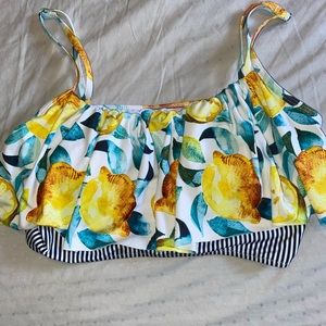 Cupshe lemon/striped bikini top
